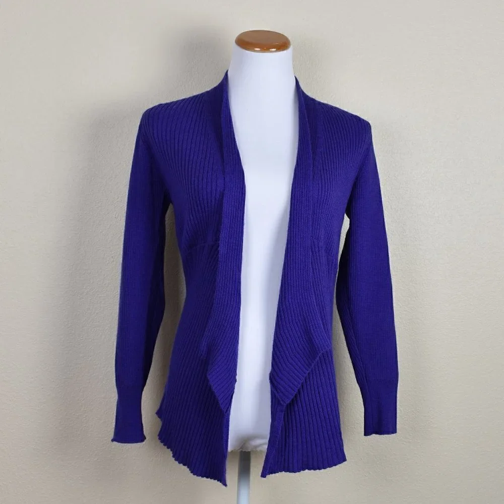 Eileen Fisher Drape Front Wool Cardigan